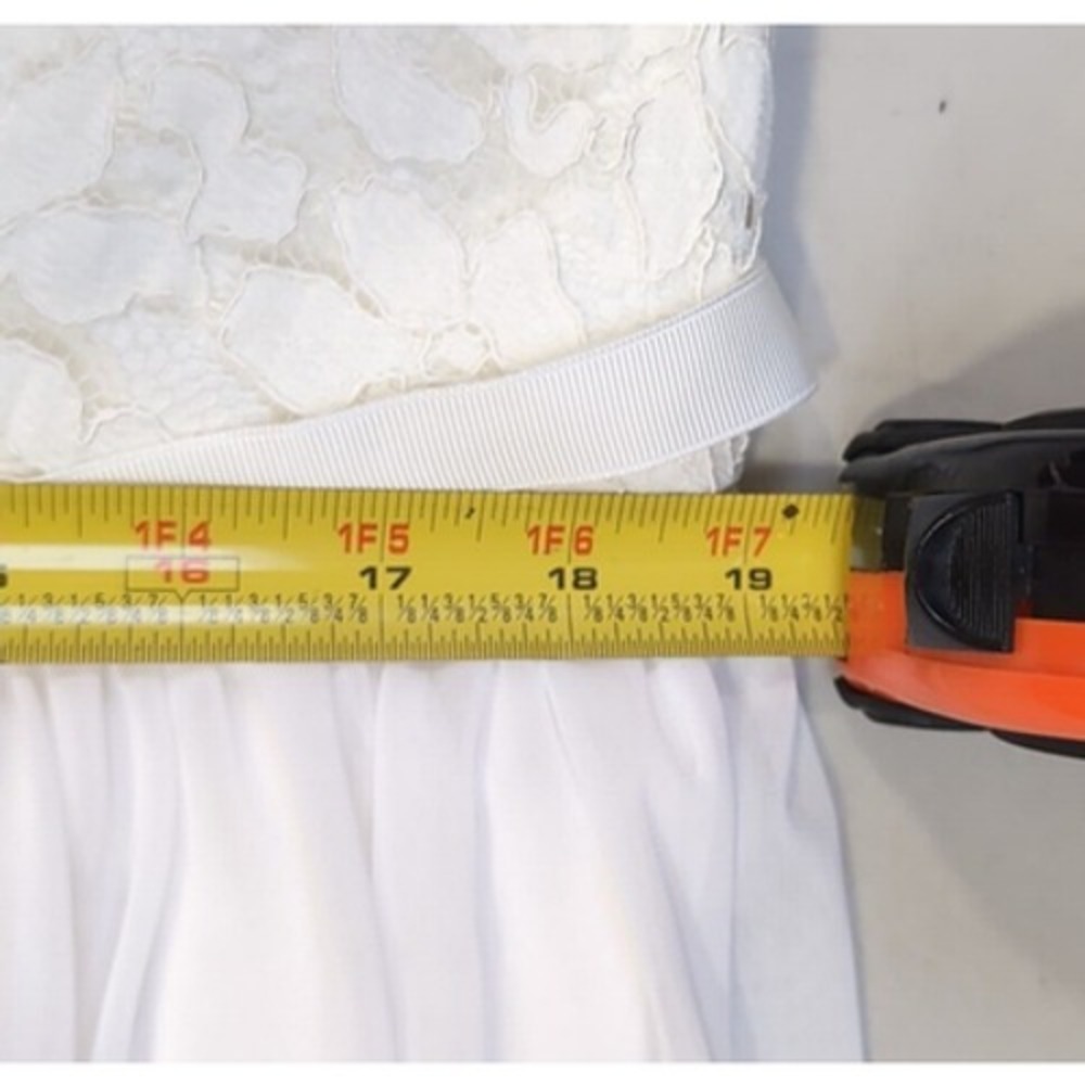 David's Bridal Wedding Dress Women's 20 Ivory‎ Lace Bodice Long Lined NEW NWT - Picture 13 of 16